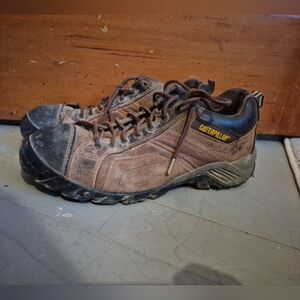 Caterpillar Steel Toe Work Shoes Leather Size 12 Wide Mens